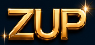 ZUP – złote, trójwymiarowe logo
